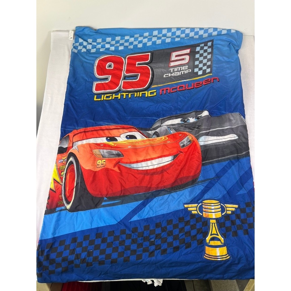 Disney Cars Comforter Toddler Blue Good Lightning McQueen Bedding Piston Cup